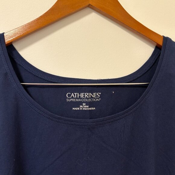 Catherines Suprema Collection Navy Blue Sleeveless Tank Top 3X - Picture 3 of 7